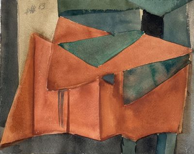 Жуков Владимир. Красное и зеленое.
1983 г.
Бумага, акварель, 24,9х31,4 см. Работа в хорошем 