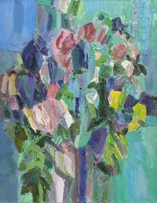 Носов Александр. Букет. 1995 г. Холст, масло, 63х50 см. Работа в хорошем состоянии, за подписью 