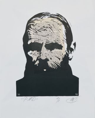 Штапаков Юрий. Сон Достоевского.
2000-е гг. 
Бумага, эстамп, коллаж, авторский экз., 43х29,2 