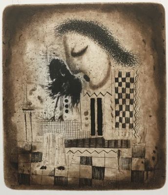 Тыкоцкий Евгений. Черная птица. 1971, офорт, 26х22,5 см. Лист 39,5х31,5 см. Оттиск монограммы 