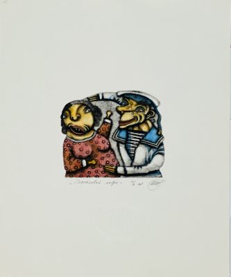 Штапаков Юрий. Похотливый матрос.
2000-е гг. 
Бумага, эстамп, авторский экз., 32х26 см (лист). Ра 