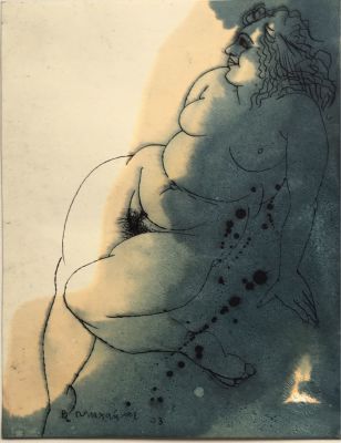 Михайлов Вячеслав. Даная. 2003, тушь, лист 23х18 см. Работа происходит из частной коллекции. 