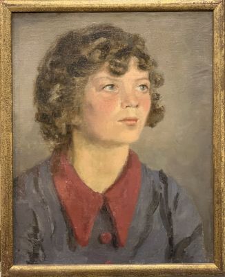 Прошкин Виктор. Портрет Лизы.
1949 г., 
Холст, масло, 40х32 см. Состояние хорошее, авторская 