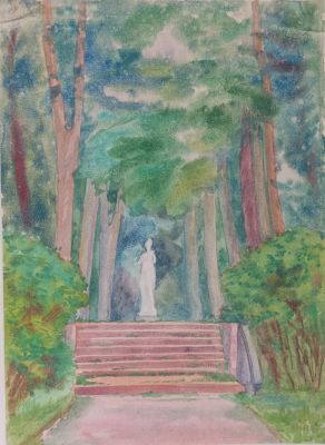 Глебова Татьяна. Афина. Гатчина.
1951 г. Бумага, акварель, 44х32 см. Состояние хорошее, подпись 