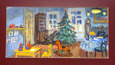 Зачиняев Василий. Эскиз 1 декораций детской комнаты к к/ф &laquo;Сладкая женщина&raquo;.
1976 г., 
Бумага 