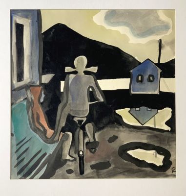 Ковенчук Георгий (Гага). Остров Кунашир.
1983 г., 
Бумага, акварель, гуашь, 44,3х43,3 см. Состоя 