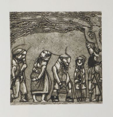 Штапаков Юрий. Небесный зверь.
1998 г., бумага, эстамп, 38,5х36,5 см (лист). Работа в хорошем 