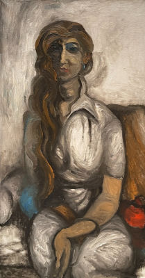 Устюгов Геннадий. &laquo;Портрет девчёнки&raquo; 2004 г. , холст, масло, 100х53 см. Работа в хорошем 