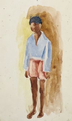 Белаковская Виктория. Иллюстрация &laquo;Пастушок&raquo;.
1920-е гг. 
Бумага, акварель, 22,5х13,5 см (лист). 