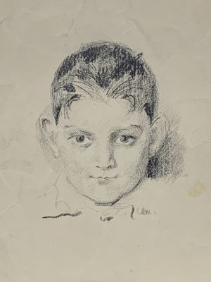 Ушин Алексей. Портрет сына. 1930-е гг., бумага, литография, 45,5х37 см (лист). Работа в хорошем 