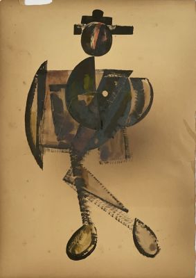 Неизвестный автор ХХ века. Супрематическая композиция №7. Картон, см. тех., 38,2х27 см (лист). С 