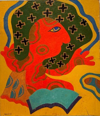 Лягачев Олег. Композиция.
1969 г., картон, масло, 65х54 см. Хорошая сохранность, подпись автора. 