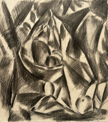 Жуков Владимир. Ваза с фруктами.
1980-е гг.,
Бумага, карандаш, 30х27 см. Хорошая сохранность 