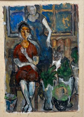 Алексеев Юрий. Подруги.
1980-е гг.
Картон, см. техника, 23,5х17,3 см. Хорошая сохранность 