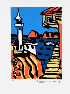 Яшке Владимир. Крым. Маяк. 2008 г., бумага, шелкография, А.Р., 42х29,7 см. Хорошая сохранность 