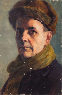 Кацеблин Алексей. Автопортрет. 1930-40-е гг. Картон, масло, 45х30 см. Работа подписана с 