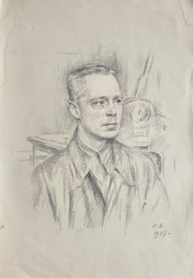 Верейский Георгий. Портрет. 1937 г. Бумага, литография. 38,5х27 см (лист). Работа в хорошем 