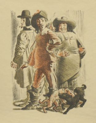 Кибрик Евгений. Иллюстрация 4. 1936 г., бум., цв. литография, 30х22,5 см (лист). Работа в 