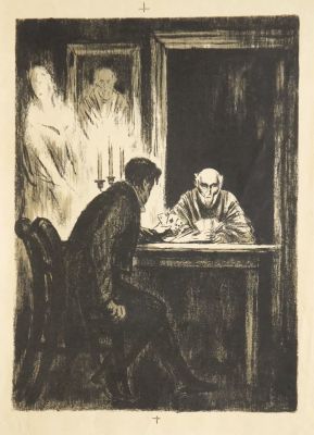 Морозов Виктор. Иллюстрация к повести М.Лермонтова &laquo;Штосс&raquo;. 1930-е гг . Бумага, литография 