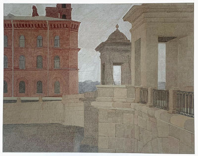 Михейчик Никита. Старо-Калинкин мост.
2021 г. Бумага цв., цв. карандаш. 29х34,5 см (лист). Работа 