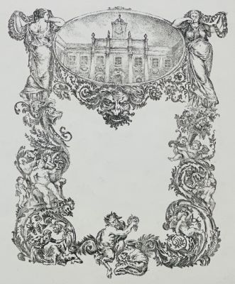 Гавричков Алексей. Виньетка с фасадом Мраморного Дворца. 1980-е гг. Бумага, офорт, 59,6х45,3 см. 