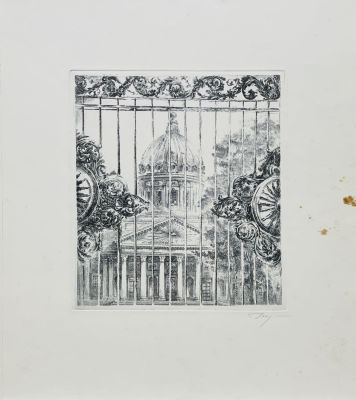 Гавричков Алексей. Казанский Собор. 1980-е гг. Бумага, офорт, 44,9х39,6 см. Работа в хорошем 