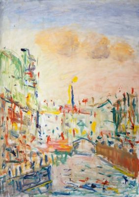 Ельцов Владимир. Мойка. 2016 г. Бумага, масло. 70х50 см. Работа в хорошем состоянии, за 