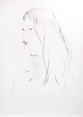 Давыдов Анатолий. Портрет дочери. 1976 г. Бумага, автолитография, 58х41,2 см (лист). Работа в 