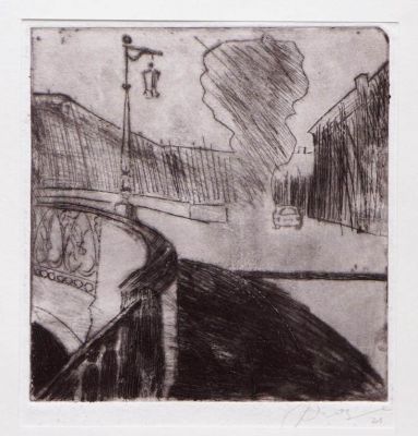 Розе Екатерина. Без названия. 2021 г. Бумага, офорт. 14,5х14 см (размер оттиска). Работа в 