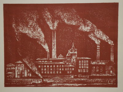 Солнцев Валерий. Ленинград. 1970-80-е гг., бум., цв.линогравюра, 60х73 см (лист). Работа в 