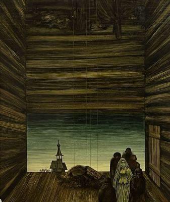 Копыловский Владимир. Эскиз декорации к спектаклю &laquo;Власть тьмы&raquo; по Л.Н.Толстому. 1982 г., бум. 