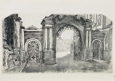 Тер-Аванесян Вартан. Александро-Невская Лавра. 1980-е гг. Бумага, офорт, акватинта, 29х41 см (лист).