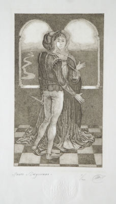 Штапаков Юрий. Ромео и Джульетта. 1990-е гг. Бумага, офорт, акватинта, 6/100 экз., 41,2х29,5 см 