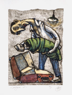 Штапаков Юрий. Старуха 6. Иллюстрация к произведению Д.Хармса. 1990-е гг. Бумага, эстамп 