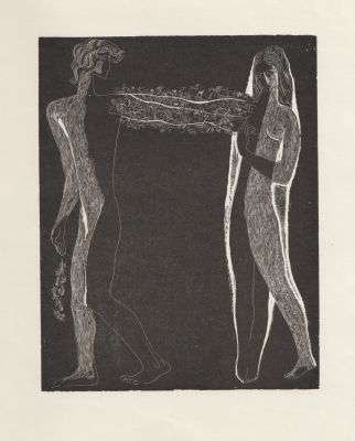 Красаускас Стасис. Эстамп из серии &laquo;Сонеты Шекспира&raquo;. 1960-е гг. Бумага, цинкография, 26,6х22 