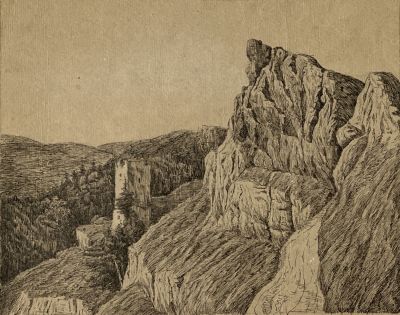 Камаюров В. Тифлис.
1917 г., 
Картон цв., тушь, перо, 20,3х25,4 см
(лист). В хорошем состоянии. 