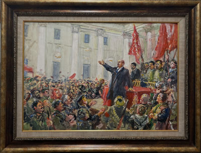 Герасимов Александр. Выступление В.И.Ленина на митинге.
Конец 1930-х – 1940-е гг., 
Бумага 