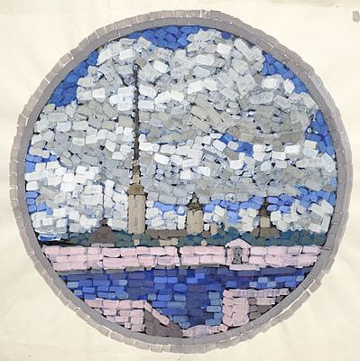 [для мозаики] Ивлев Павел Филатович (1901–1991). Город над вольной Невой. Эскиз мозаичного 