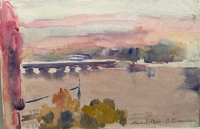 Белаковская Виктория Марковна (1901-1965). Малая Нева. На обороте –Март. 1940-е гг. Бумага 