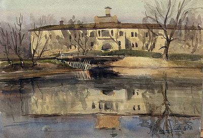 Шапаников Михаил Евгеньевич (1939-2018). Апрель. Ленинград. 1961 г. Бумага, акварель. 19х26,7 см. 