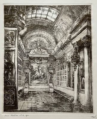 Гавричков Алексей Алексеевич (1937-2003). Эрмитаж. Зал войны 1812 года. 1970-е гг. Бумага 