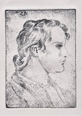 Глебова Татьяна Николаевна (1900 – 1985). Портрет. 1920-1930-е гг. Бумага, офорт, 13,2х9,5 см 