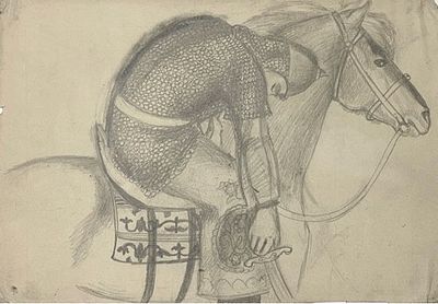 Глебова Татьяна Николаевна (1900 – 1985). Эскиз сцены из к/ф &laquo;Джамбул&raquo;. 1942-1945 гг. Бумага 