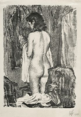 Лебедев Владимир Васильевич (1891-1967). Ню. 1949 г. Бумага, автолитография. 35х24,5 см. Работа 