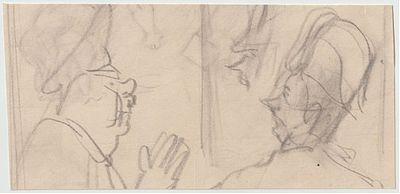 Муратов Николай Евгеньевич (1908-1994). Эскиз для плакатов &laquo;Боевой карандаш&raquo;. Начало 1940х гг. 