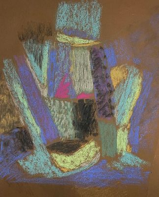 Зеелова Анастасия Евгеньевна. Чайничек. 2025 г. Бумага, пастель, 46х36 см. Работа в хорошем 