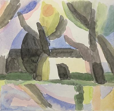 Зеелова Анастасия Евгеньевна. Ботанический сад. 2022 г. Бумага, акварель, коллаж, 29х29 см. Рабо 