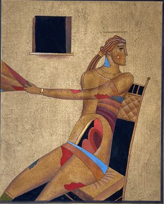 Геннадиев Андрей Борисович (1947). Жена Рыбаря. 1980-90-е гг. Бумага, офорт, тушь, смешанная 