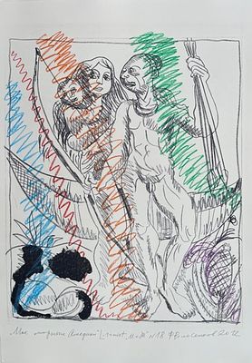 Волосенков Феликс Васильевич (1944-2025). М и Ж. Серия &laquo;Мое открытие Америки&raquo;. 2012 г. Бумага 