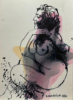 Михайлов Вячеслав Саввич (1945). Утро. 2020 г. Бумага, цветные чернила, авторская техника, 41 